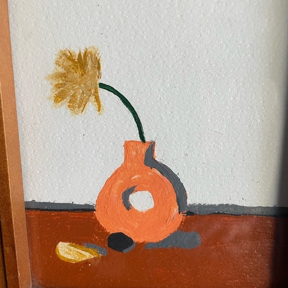 Warm Brown and Orange Modern Art Framed - Picture 2 of 2